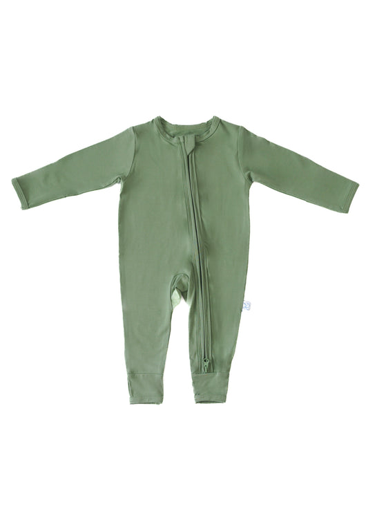 Bamboo Zipper Romper in Pistachio