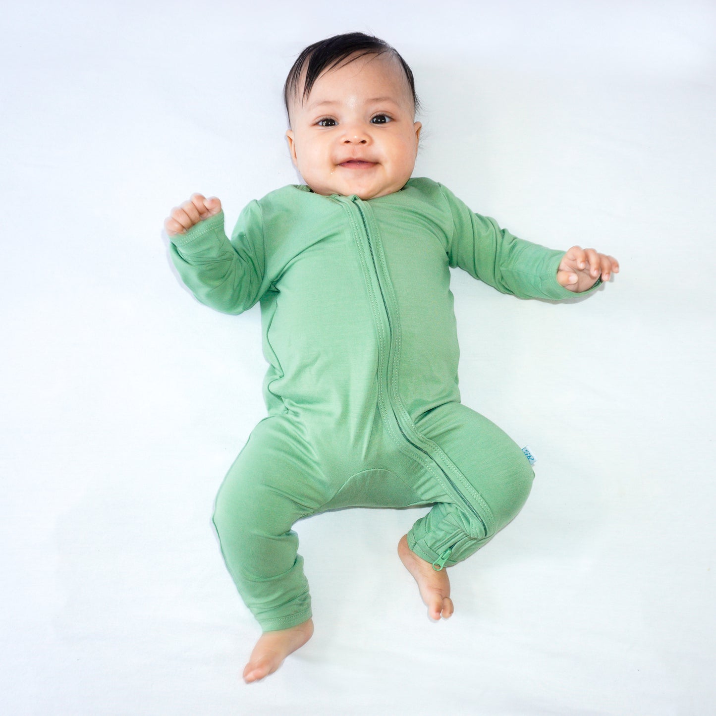 Bamboo Zipper Romper in Pistachio