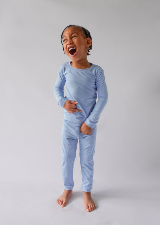 toddler baby boy blue bamboo pajamas