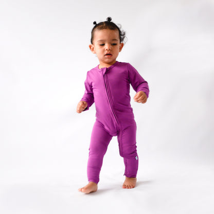 Bamboo Zipper Romper in Orchid