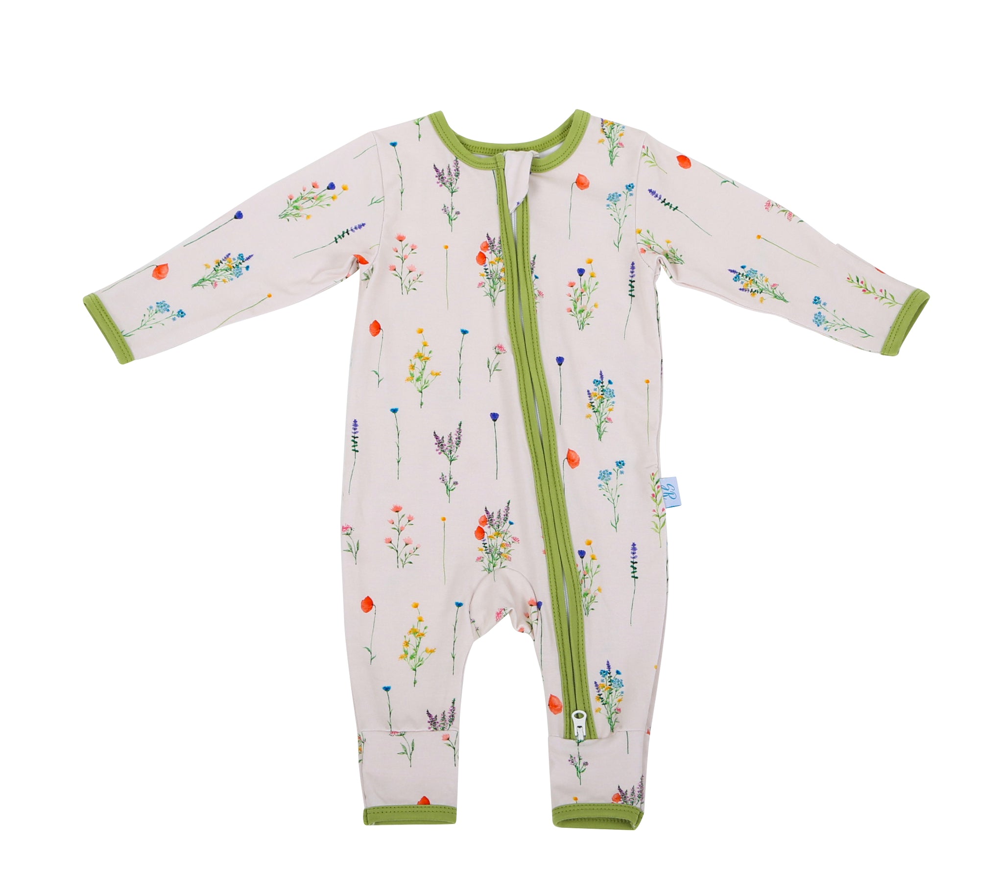Bamboo Fleece Hooded Romper w/2 Way Zipper (Wildflower Print) main image 0